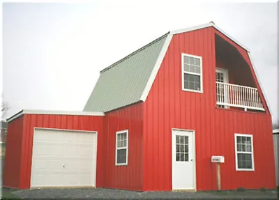 $32895 • Buy INSULATED!  Galvanized STEEL GAMBREL BUILDING KIT CABIN-can Add Garage Later