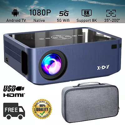 12000 Lumen XGODY 4K Projector 5G WIFI USB Home Theater Movie Bluetooth With Bag • $127.99