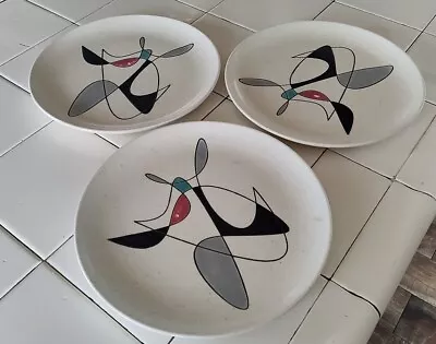 Vintage Metlox Poppytrail California Contempora Retro Atomic Plate Set/3 • $109.99