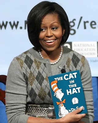 Michelle Obama Reads Dr. Seuss'  The Cat In The Hat  - 8x10 Photo (fb-430) • $8.87