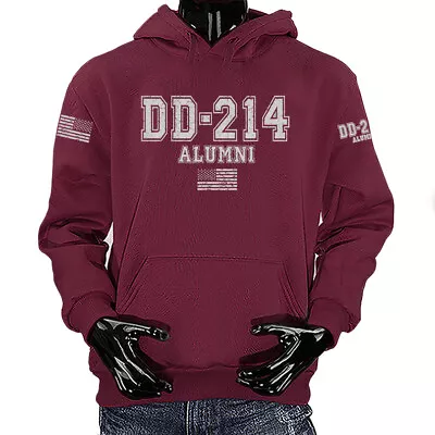 DD214 Alumni US Army Military Veteran American Pride Graphic Pullover Hoodie • $33.84