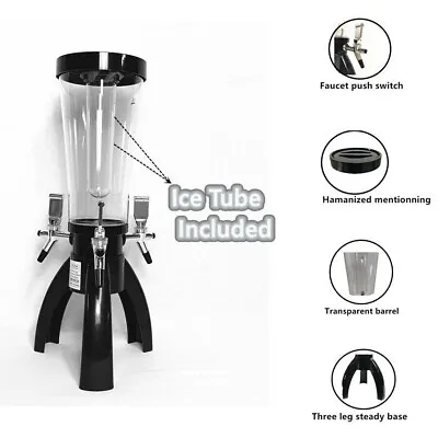 3L 3 Legged Clear Beer Tower 3Tap Faucet Beverage Drink Dispenser Party Bar Home • $59.99