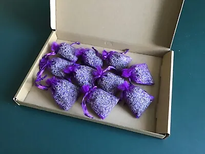 10 Dried Lavender Bags Moth Repellent  Sleep Aid Gift Box New Crop 2023 UK • £4.39