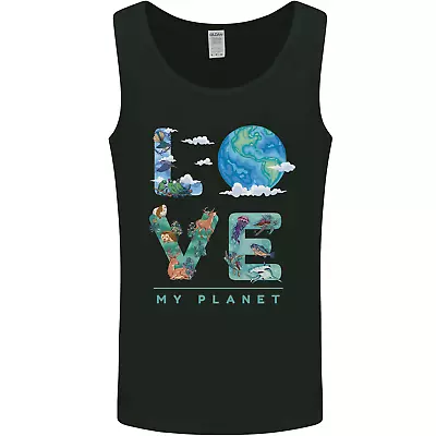 Love My Planet Climate Change Environment Mens Vest Tank Top • £10.49