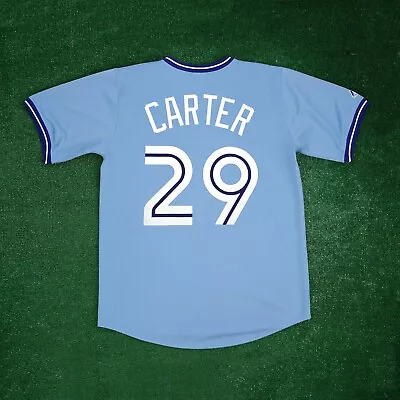 Joe Carter Toronto Blue Jays Blue Cooperstown Throwback Men's Jersey • $139.99