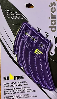 SHWINGS Designer Wings Accessories For Converse/Sneakers PURPLE SATIN NOS • $7.95