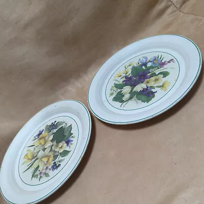 Vintage Pair Of Hornsea Pottery  21.5cm Dia Dinner Plate - Floral Centre Vgc • £15.78