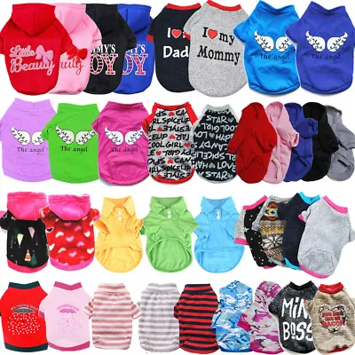 Pet Dog Vest Hoodie Sweater Jumper Coat Warm Dogs Clothes Puppy Apparel Jacket* • £6.05