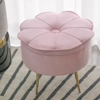 $79.99 • Buy Dia 19.5'' Storage Ottoman Vanity Stool Chairs Pink