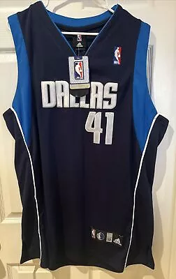 Dirk Nowitzki #41 Dallas Mavericks Adidas Jersey Adult Large 52 Brand New W Tags • $39.94