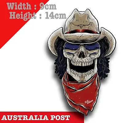 R.M Williams Cowboy SKull With Red Bandana And Glasses Decal Sticker • $7.50