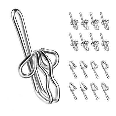 Silver Curtain Hooks New Solid Metal Steel Header Tape Pencil Pleat Rails Uk • £2.89