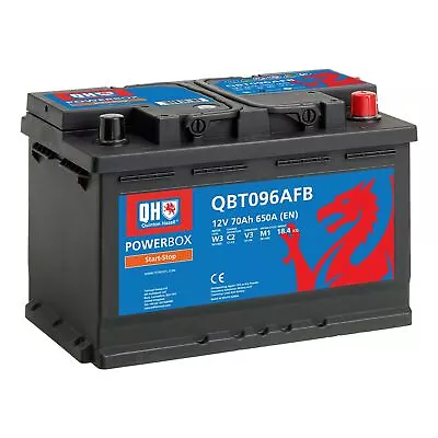 Starter Battery 096 70Ah 650A CCA 12V T1 Terminal L3 Quinton Hazell QBT096AFB • £132.99