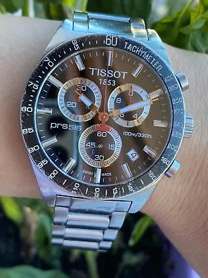 Tissot PRS 516 Chronograph T044417A Quartz Diver 100m/330Ft Mens 42mm Swiss • $199