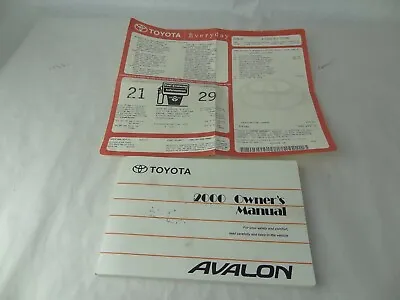 00 Toyota Avalon Owner's Manual With Case With Build Sheet • $10.95