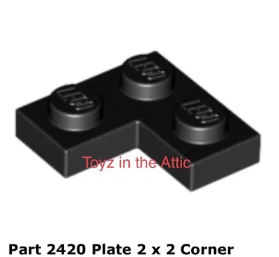 $4.13 • Buy Lego 1x 2420 Black Plate 2 X 2 Corner 6848 Futuron