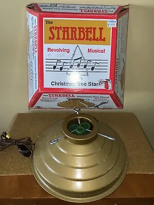 Vintage Gold STARBELL  Revolving Christmas Tree Stand Musical Tested 69-RM • $139.99