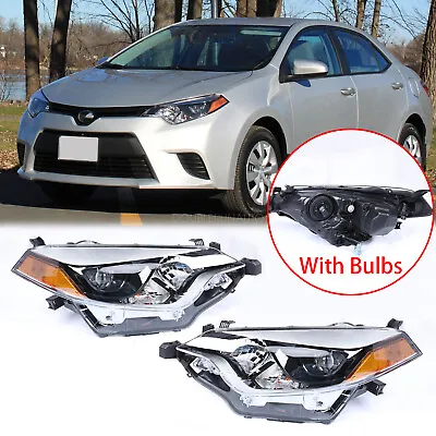 Fits For Toyota Corolla 2014 2015 2016 Pair LED Headlights Headlamps Black LH+RH • $115.11