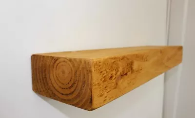 £4.99 • Buy Rustic Floating Wooden Shelf / Shelves Made From Chunky Wood - 14cm X 7cm