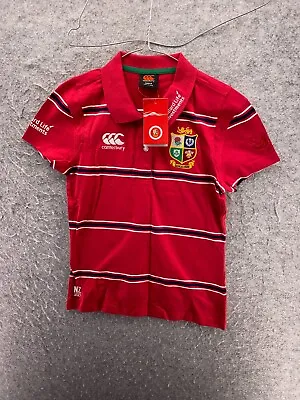 Canterbury Polo Shirt Womens UK 8 Red Lions NZ 2017 Rugby 100% Cotton EU36 NWT • £10.99