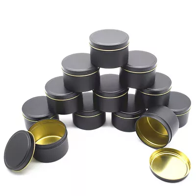 Candle Jars With Lid Bulk Round Candle Container Tins Empty Storage BoxA-wq • £4.75