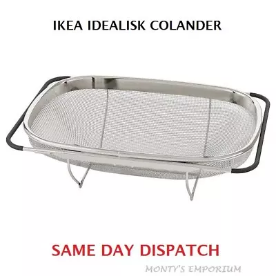 COLANDER Sieve Stainless Steel IKEA IDEALISK 34cm X 23cm Kitchen Pasta Salad • £13.95