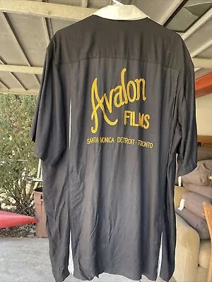 Retro Bowling Shirt Mens Size Large Avalon Films Black White And Gold. Unworn • $42