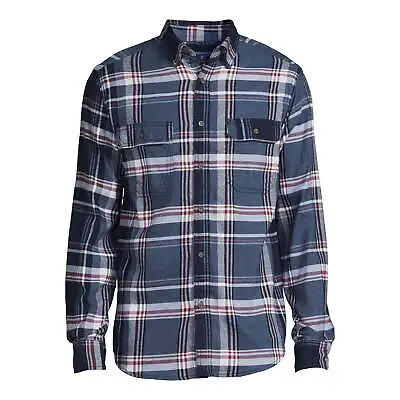 George Men's Pick Color Relaxed Fit Button-up Long Sleeve Flannel Shirts: S-3XLT • $14.99