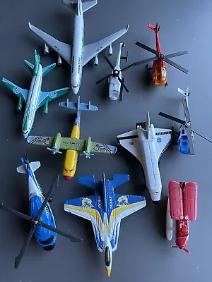 Assorted Lot Of 10 Diecast  Planes Jets  Helicopters Seaplane Realtop MATCHBOX • $27.50