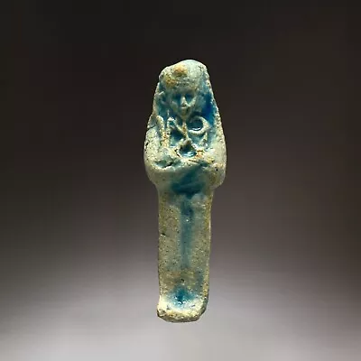 Ancient Egyptian Glazed Faience Ushabti Statue Hieroglyphics Amulet • £0.99