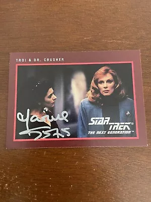 1991 Star Trek Tng Marina Sirtis Counselor Deanna Troi Autograph Signed Card • $59.99