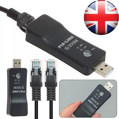 For Samsung Smart TV 3Q Wireless LAN Adapter WiFi Dongle RJ-45 Ethernet Cable UK • £10.99