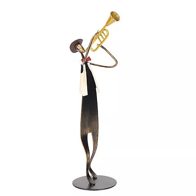 Trumpet Player Figurine Modern Abstract Handcrafted Musician Sculpture Decor XAT • £25.39