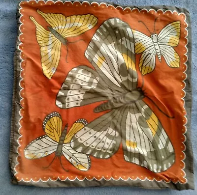Mid Century Modern Unique Butterfly Moths Motif Cotton Pillow Case Square 16    • $6.99