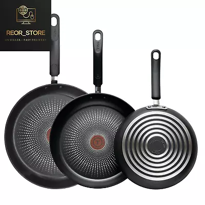 3 PIECE - T-Fal Non-Stick Fry Pan Set Titanium NonStick Interior Kitchen GIFT!! • $45.73