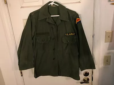 Vietnam War Era US Army 7th ARMY OD OG-107 Fatigue Shirt Size 14 1/2 X 31 1964 • $25