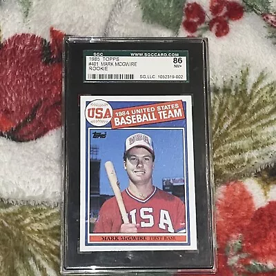 1985 Topps Mark McGwire #401 RC SGC 86 NM+ First Base USA Sports Baseball Card • $26