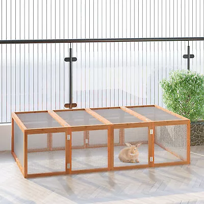 New Rabbit Hutch Cage With Run And Play Space Mesh Wire Safety For Outdoor • £85.99