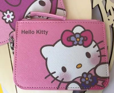 Hot！pink Cartoon Card Small Holder Coin Purse Keychain Id Wallet Hello Kitty • $18.58