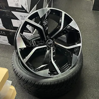 22” Audi RSQ8 Style Alloy Wheels Gloss Black/Pol 5x112 + 285/35/22 Tyres Q7 4M • £1595