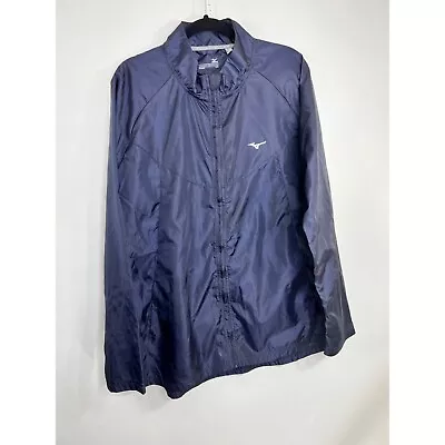 Mizuno Running Jacket Men Size XL Lightweight Blue Full Zip Japanese Technology • $38.99