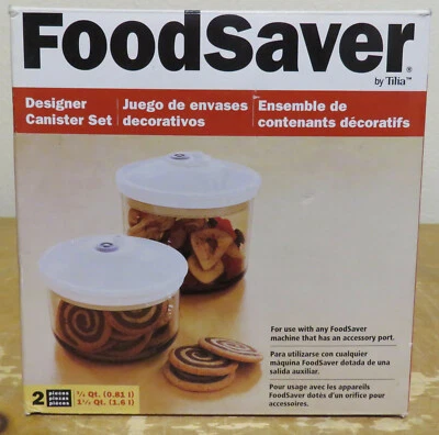 $34.95 • Buy FoodSaver Vacuum Sealer Designer 3/4 Qt. & 1.5 Qt. 2 Canister Set-  
