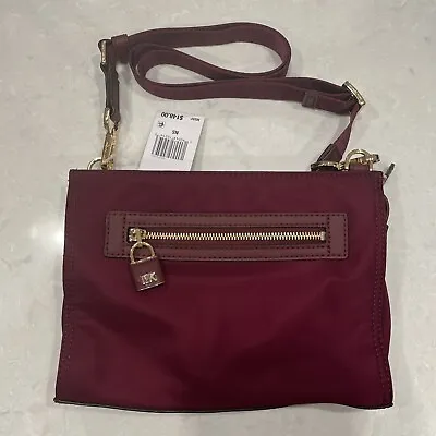 NWT MICHAEL KORS JANIE PLUM Large CROSSBODY Shoulder HandBag MSR:$148 • $49.99