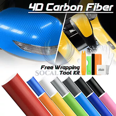 4D Carbon Fiber Semi Glossy Vinyl Sticker Wrap Decal Sheet Bubble Free Film DIY • $8.88