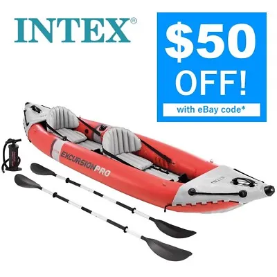 Genuine Intex Excursion Pro K2 Kayak Canoe River Lake Boat Oars Inflatable 68309 • $459
