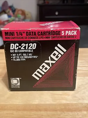 Maxell DC-2120 QIC80 Formatted Mini 1/4  Data Cartridges 5 Pack New In Box • $15.96
