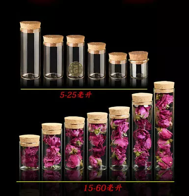 13mm-47mm Clear Glass Bottles With Corks Containers Jars Bottle Vials • $5.37