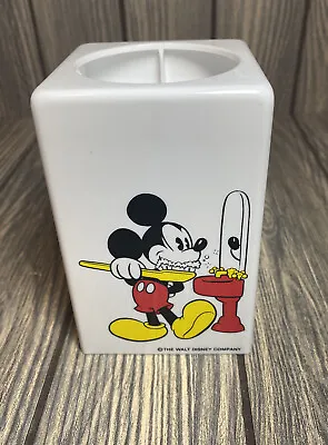 Vintage Walt Disney Mickey Mouse Dixie Cup Holder/Dispenser Bathroom Decor ‘86 • $11.99