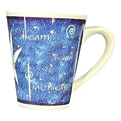 Mary Kay Dream Believe Achieve Coffee Mug Blue Excellent Used Condition 4.5”T • $10