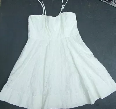 $26 • Buy Forever New Dress Size 16 Worn Once Creme Broderie Anglaise Straps Or Strapless